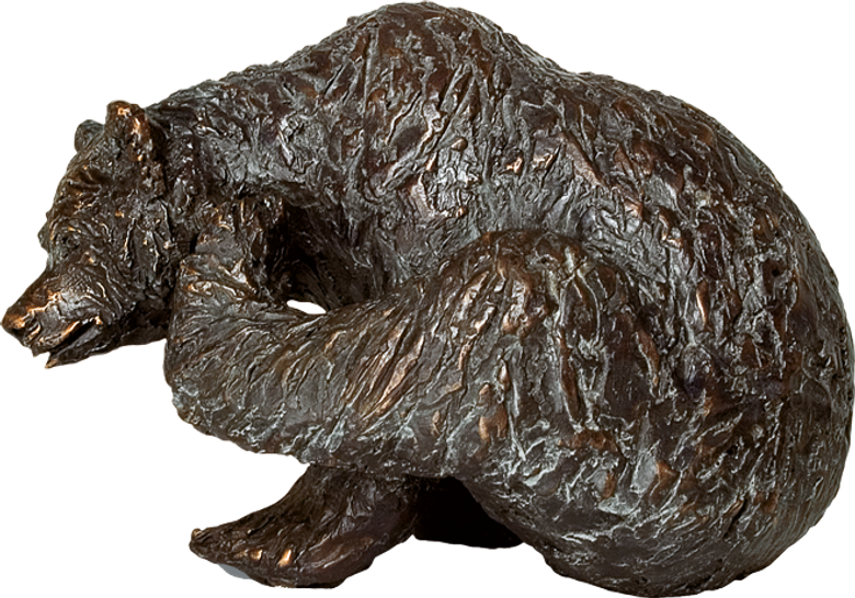 Bronzefigur Kratzender Bär von Gabriele Haslinger