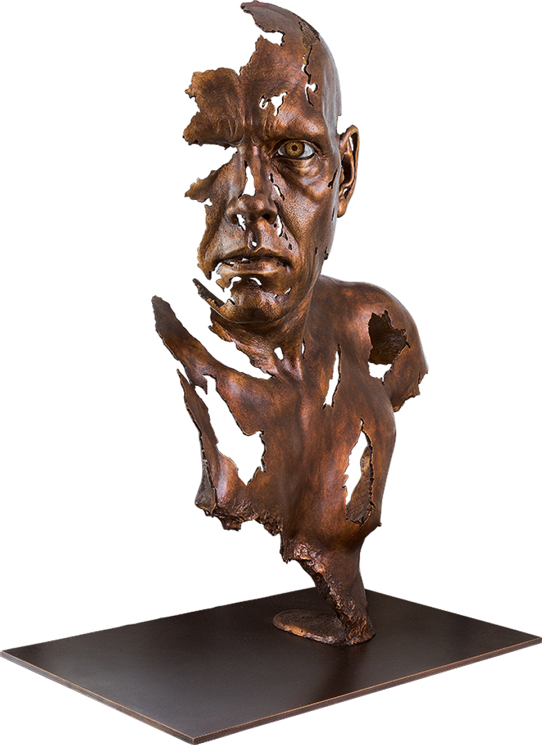 Bronzefigur Face to Face von Jamie Salmon