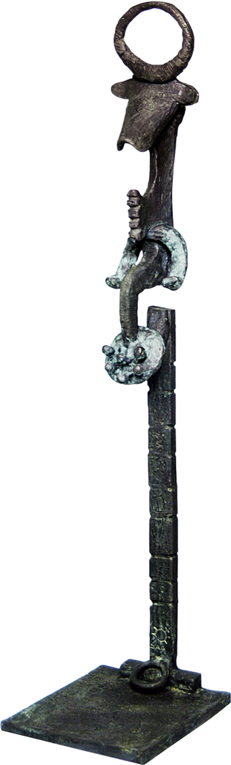 Bronzefigur Totem Mienu, freistehend von Bettina  Scholl-Sabbatini