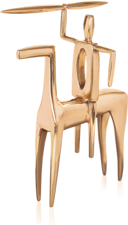 Bronzefigur Pferd mit Reiter von Tobias Eder