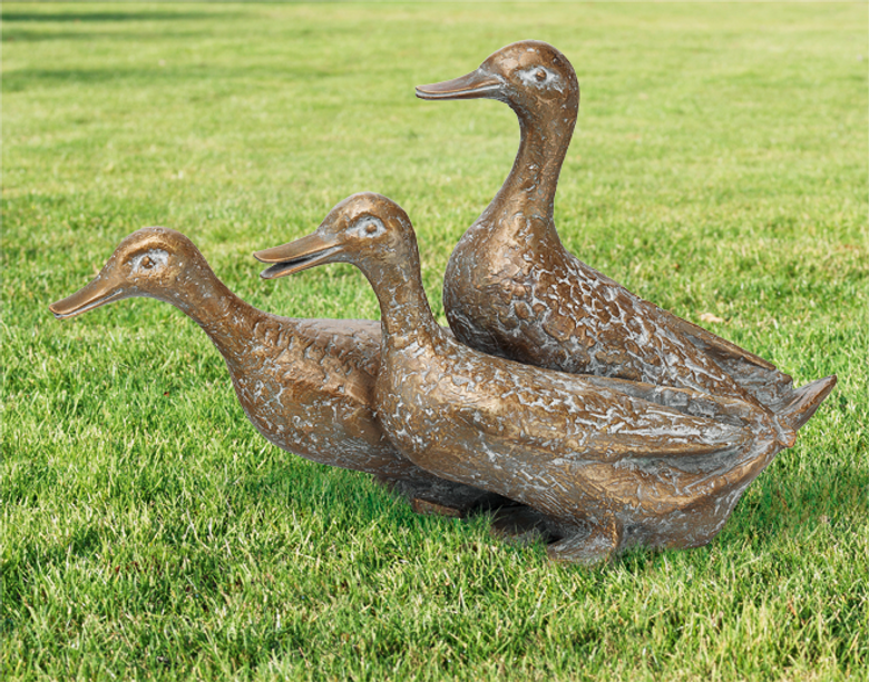 Bronzefigur Drei Enten von Atelier Strassacker