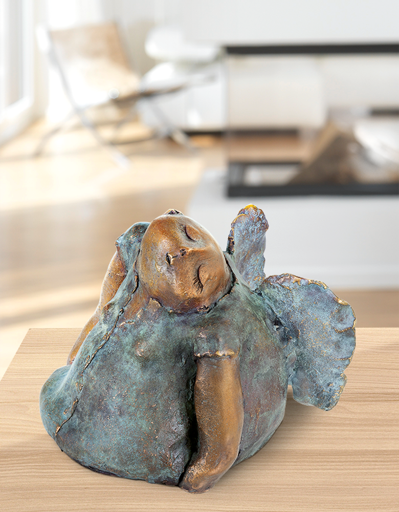 Bronzefigur Kleiner Engel von Anne-Sophie Gilloen