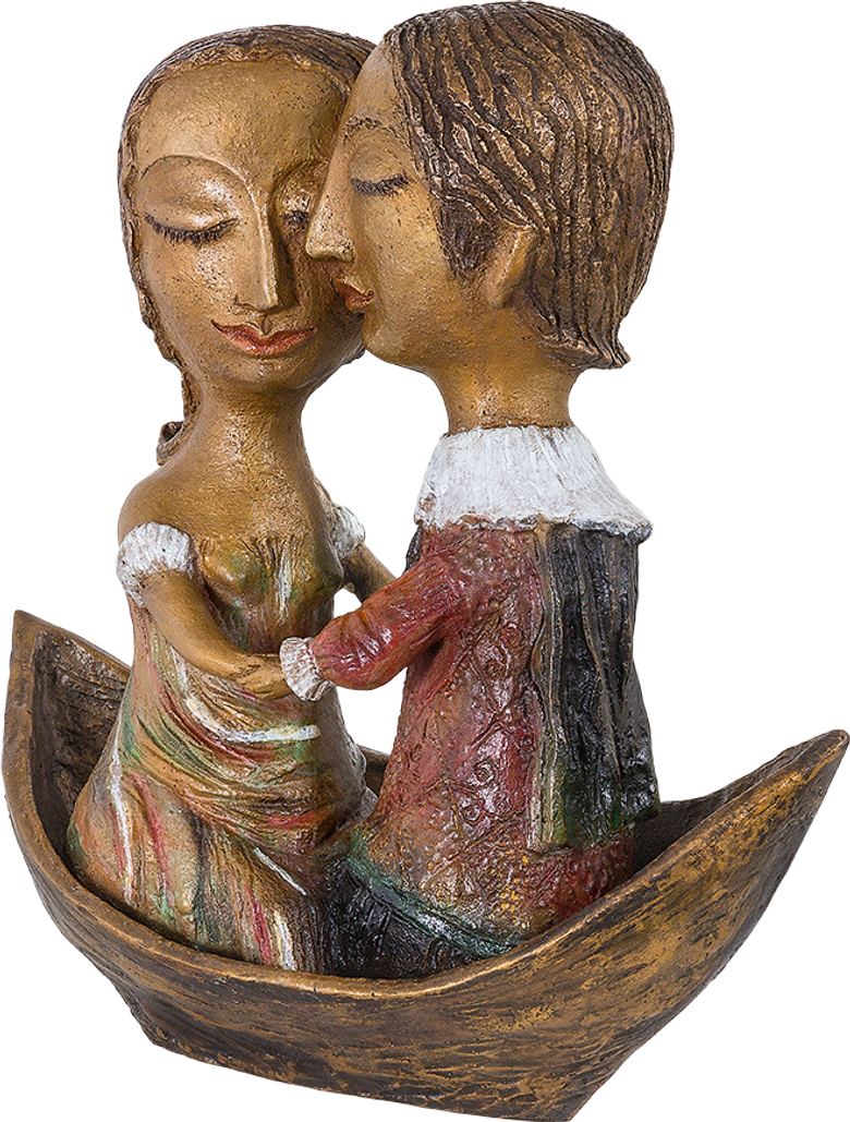 Bronzefigur Liebende in Gondel von Elya Yalonetski