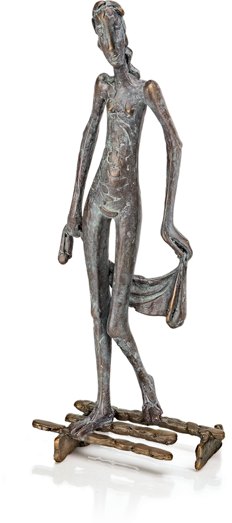 Bronzefigur »Mädchen mit Tuch« von Kurtfritz Handel