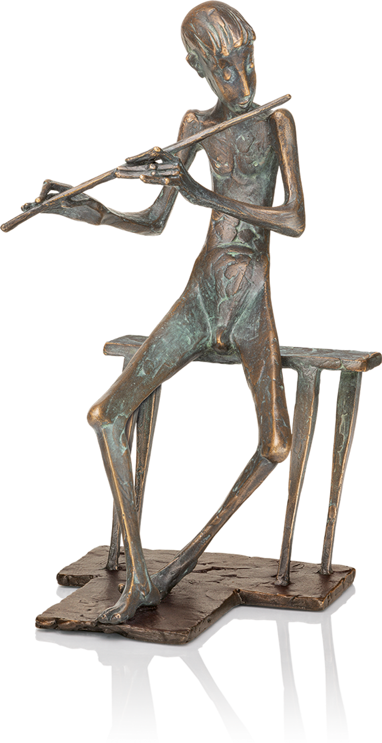 Bronzefigur »Flötenspieler« von Kurtfritz Handel