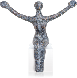 Bronzefigur Sitting woman von Andrea Kraft