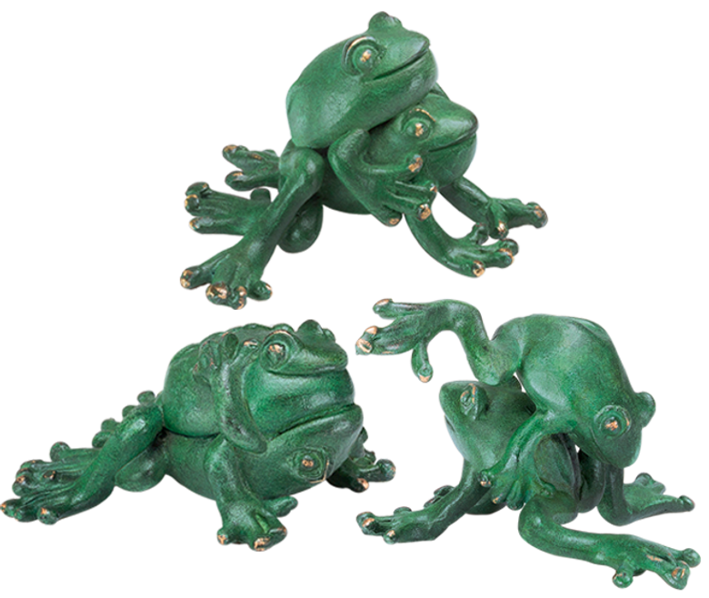 Bronzefigur Set Laubfroschhochzeit von Atelier Strassacker