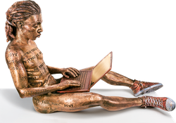 Bronzefigur Online Romance (Man) von Michal Trpak