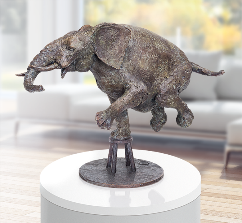 Bronzefigur Zirkuselephant von Hans Nübold