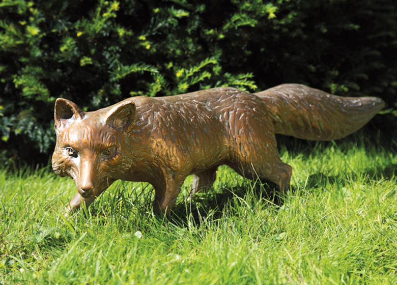 Bronzefigur Fuchs, stehend von Atelier Strassacker