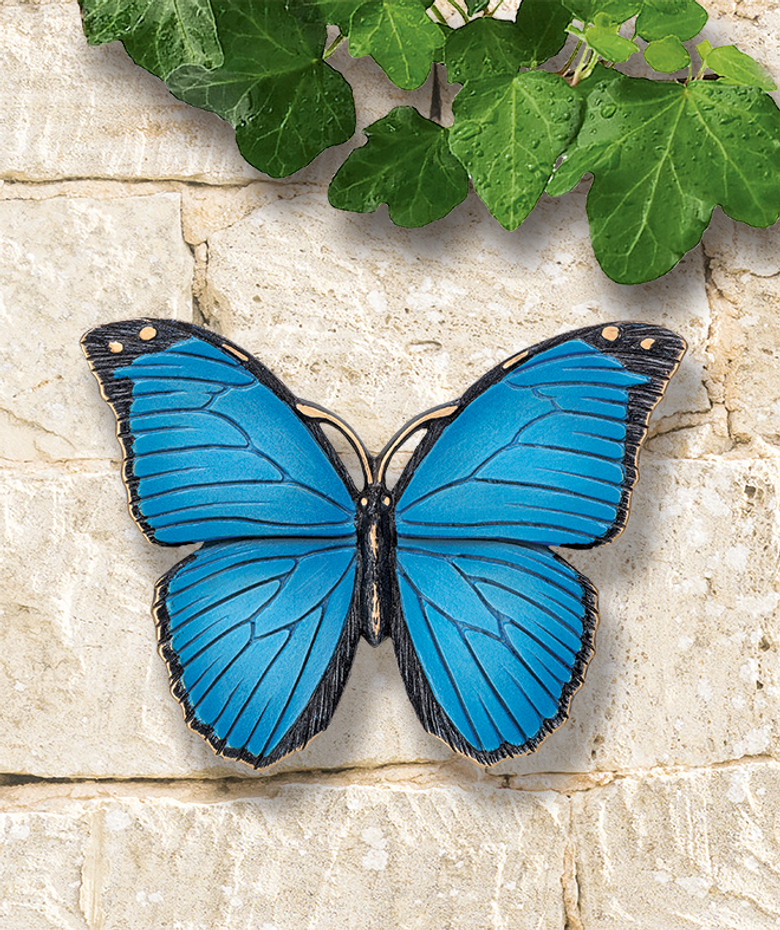 Bronzefigur «Blauer Morphofalter» aus dem Atelier Strassacker