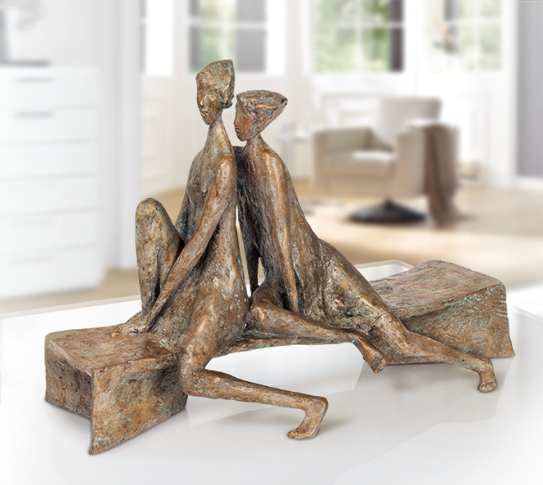 Bronzefigur Interessierte Betrachter von Manfred Welzel