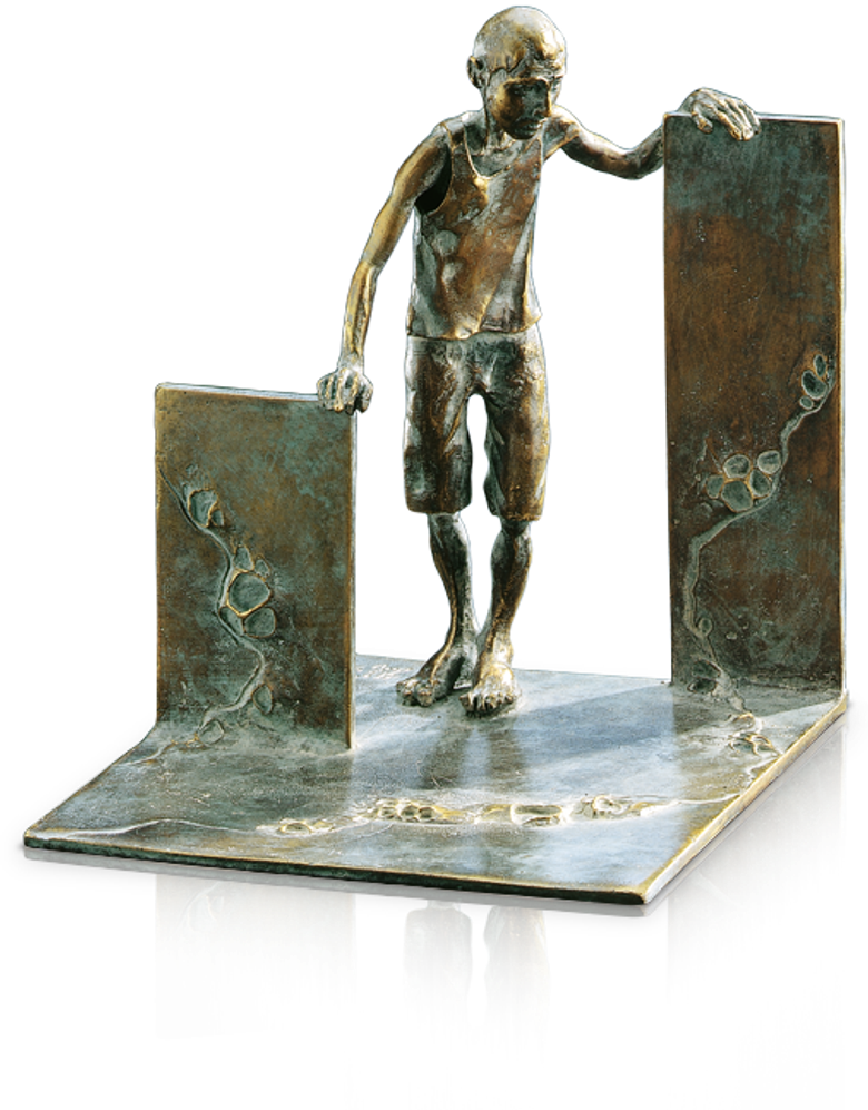 Bronzefigur Der gewagte Schritt von Woytek