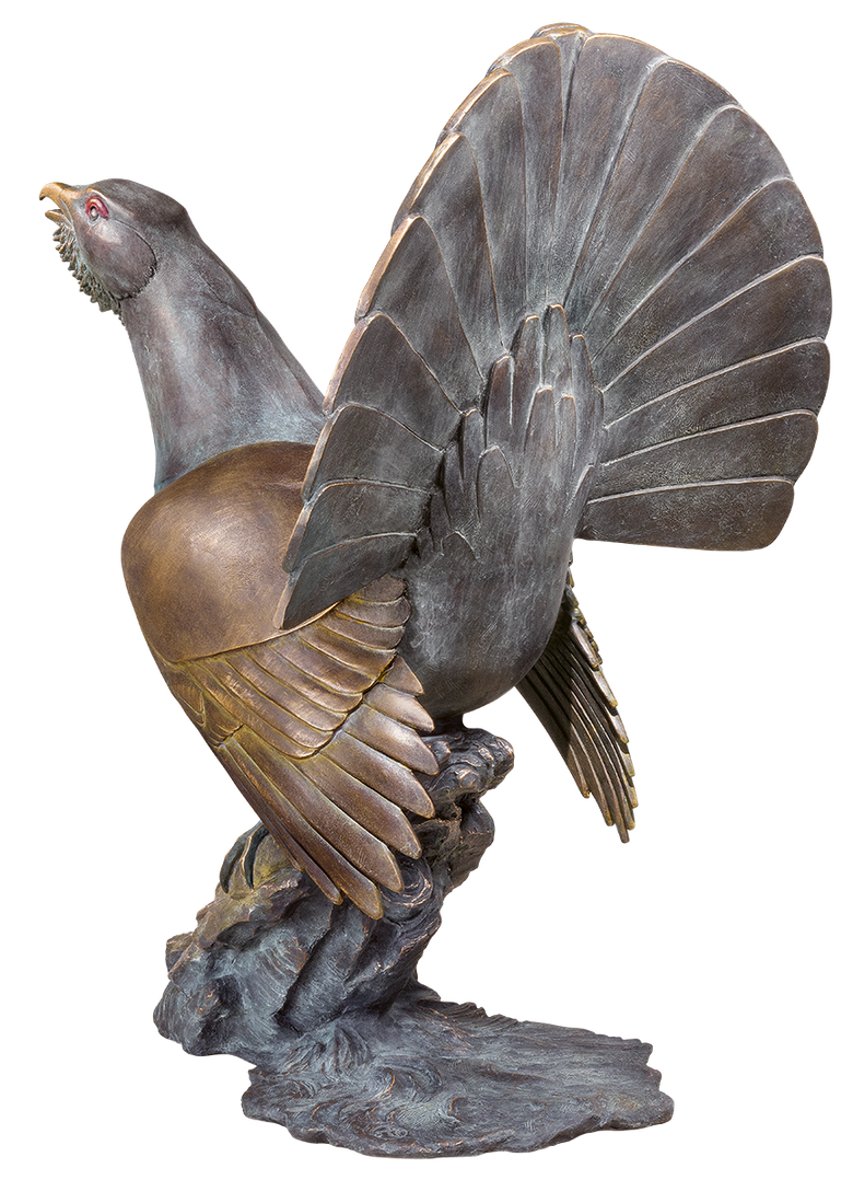 Bronzeskulptur Auerhahn