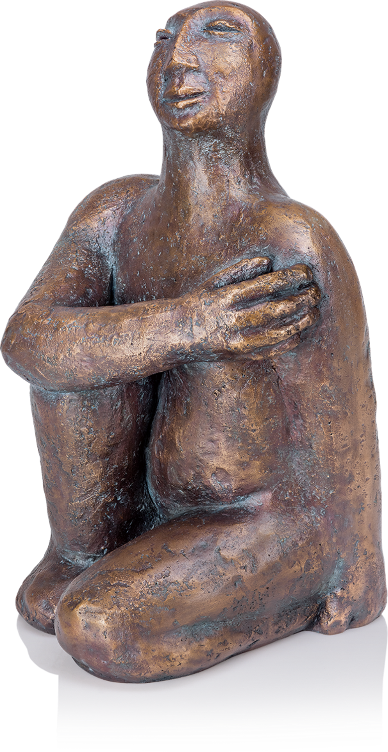 Bronzefigur Sitzende I von Christine Raschke