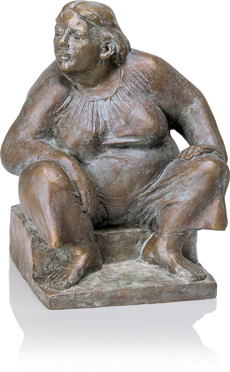 Bronzefigur Hockende von Friedhelm Zilly