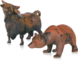 Bronzefigur Bulle & Bär von Kurtfritz Handel