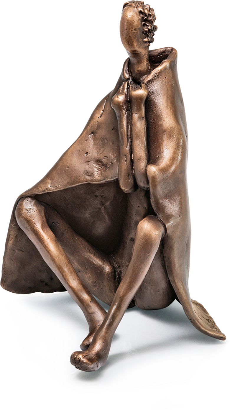 Bronzefigur »Nach dem Bade, sitzend« von Pieter Sohl