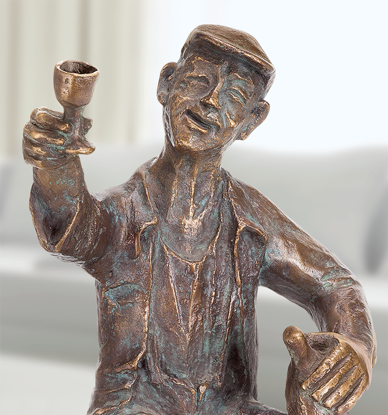Bronzefigur Fröhlicher Zecher von Steinbrenner