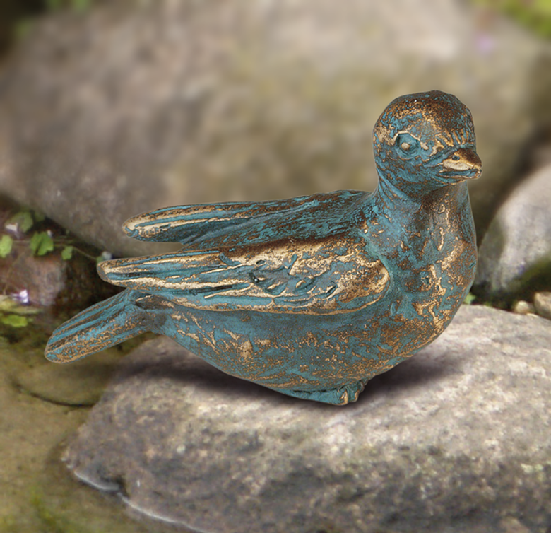 Bronzefigur Spatz, Kopf rechts von Atelier Strassacker