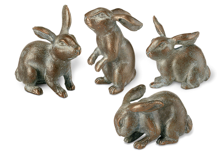 Bronzefigur 4 Hasen als Set von Atelier Strassacker