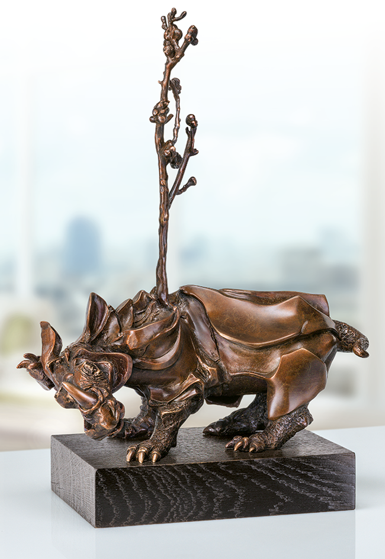 Bronzeskulptur-Rhinozeros