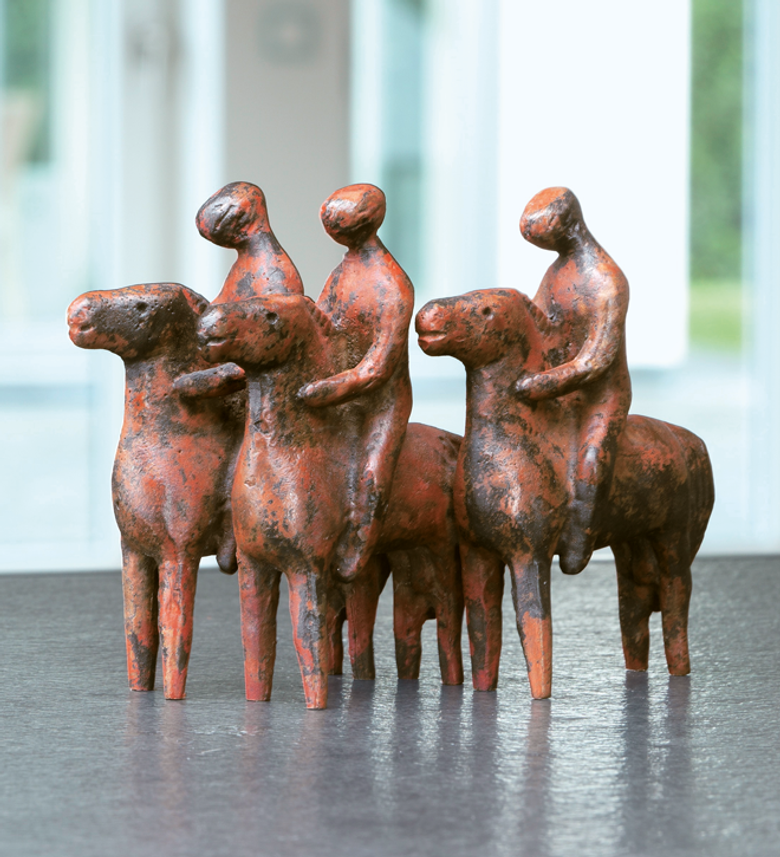 Bronzefigur Reitergruppe von Hermann Schwahn