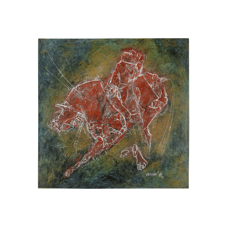 Bronzerelief »Stierkampf« von Nikolaus-Otto Kruch