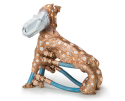 Bronzefigur Dog Machine von Heinz Morszoeck