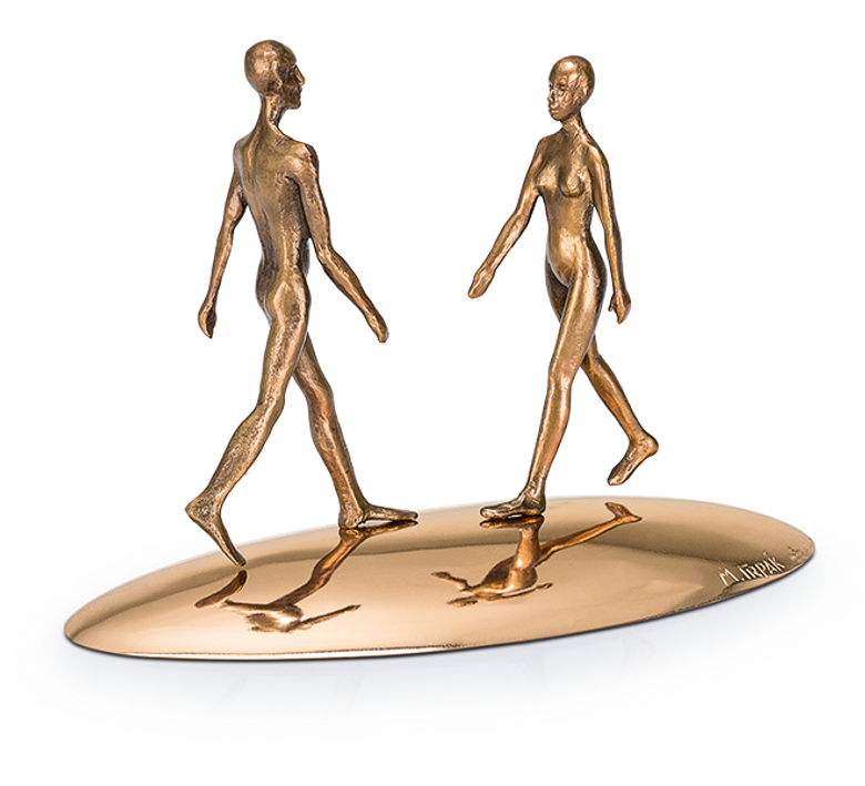 Bronzefigur Reflection of being von Michal Trpák