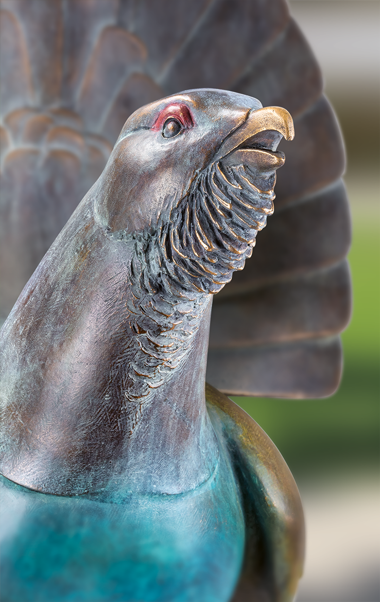 Bronzeskulptur Auerhahn