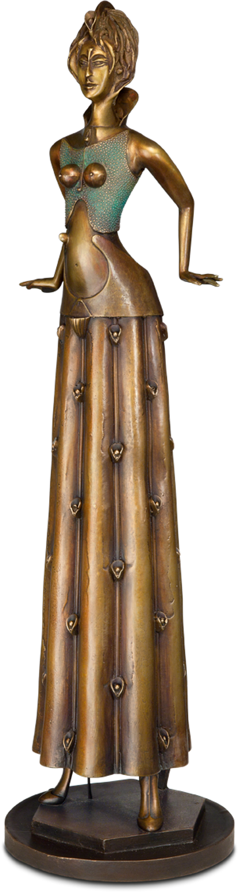 Bronzefigur Tänzerin im Blumenkleid von Paul Wunderlich