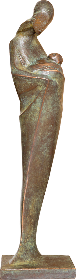 Bronzefigur Mutter mit Kind von Pepi Pescollderungg