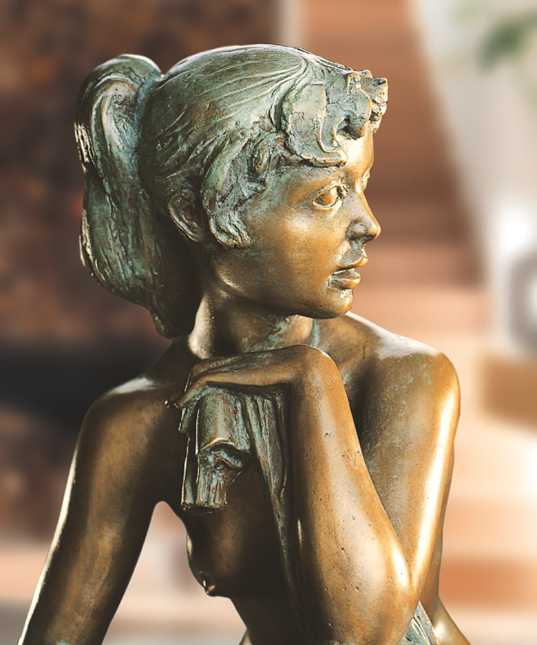 Bronzefigur Ich lausche dem Gesang der Vögel von Erwin A. Schinzel