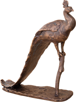 Bronzefigur Pfau von Gotthelf Schlotter
