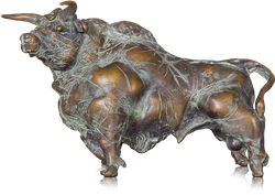 Bronzefigur Stolzer Stier von Waldemar Schröder