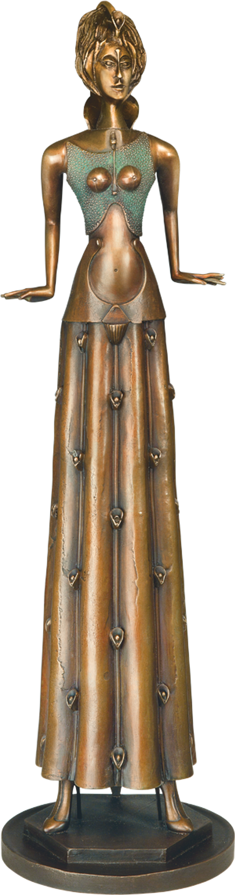 Bronzefigur Tänzerin im Blumenkleid von Paul Wunderlich