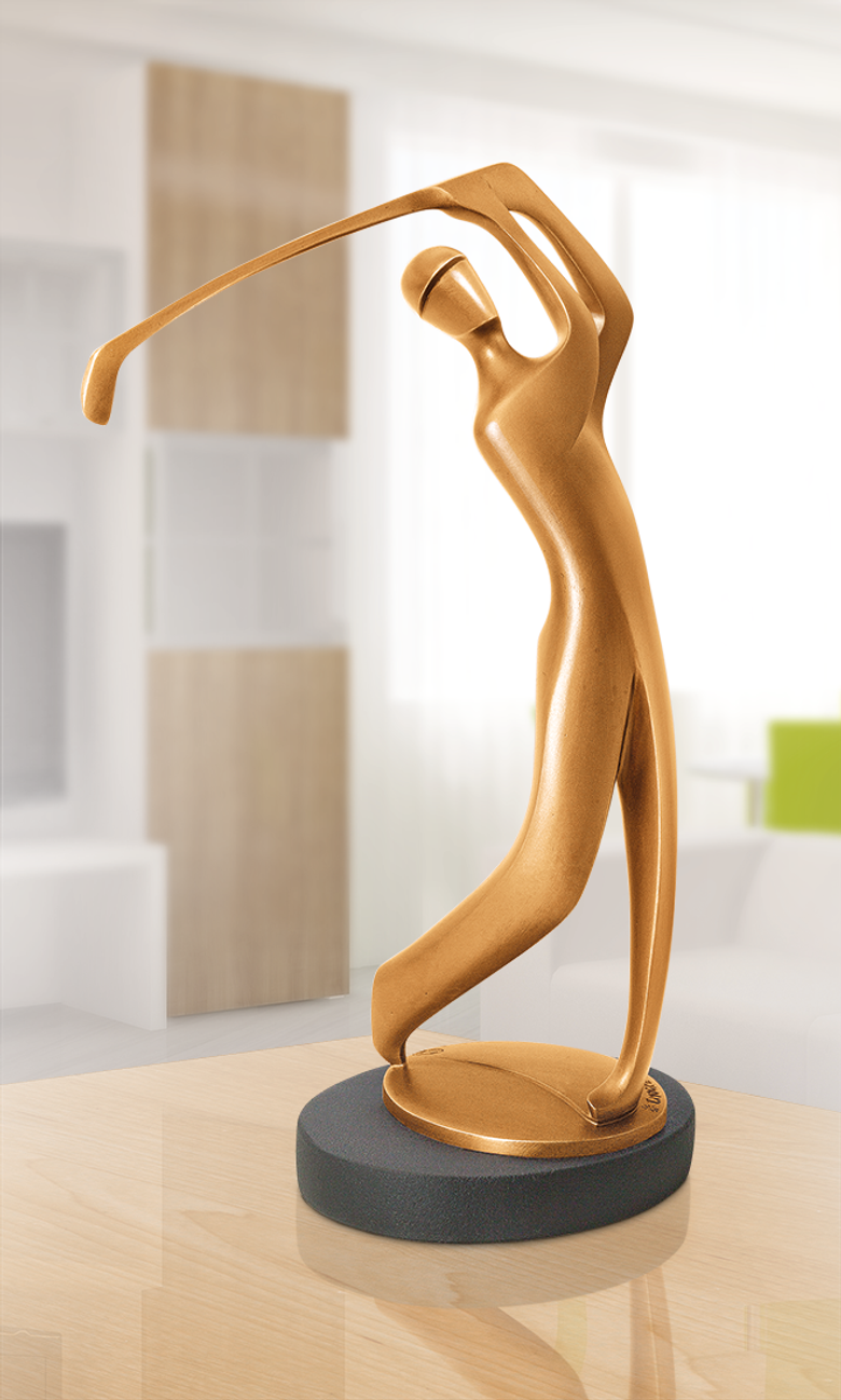 Bronzefigur Golfer von Torsten Mücke