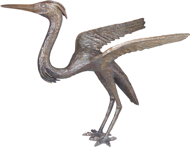Bronzefigur Reiher von Ernst Günzkofer
