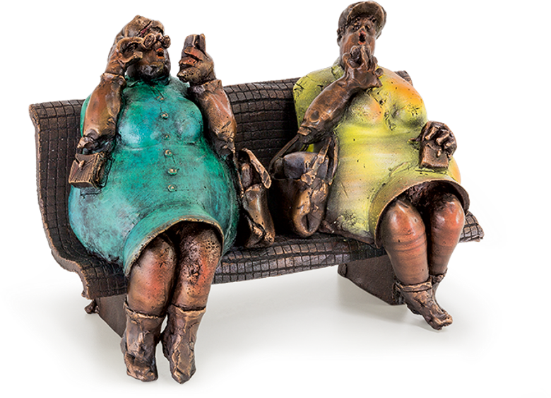 Bronzefigur Nach der Promenade von Eva Roucka