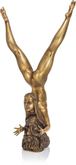 Bronzefigur Poet und Muse von Waldemar Schröder