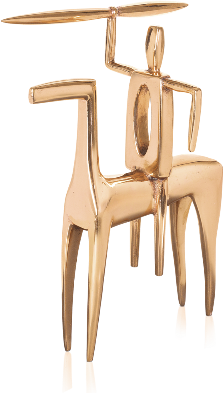 Bronzefigur Pferd mit Reiter von Tobias Eder