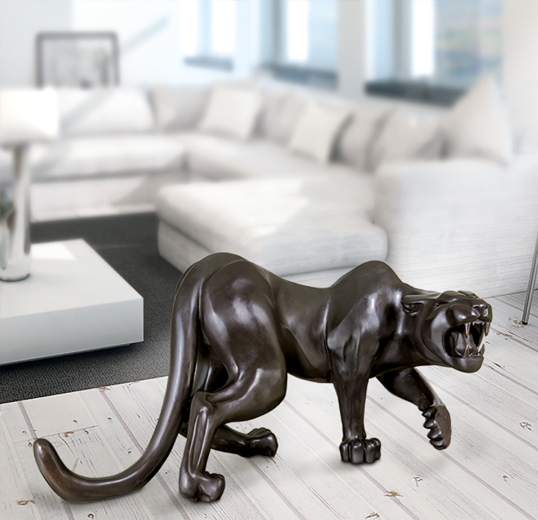 Bronzefigur Ira (Panther) von Esther Reinhart