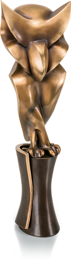 Bronzeskulptur-Eule