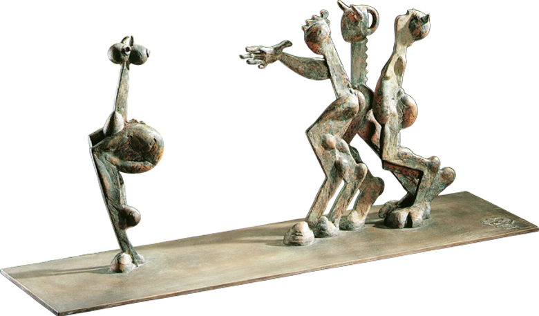 Bronzefigur Faunisches Spiel von Wolfgang Knorr