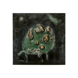 Bronzerelief »Stillleben mit Birnen« von Nikolaus-Otto Kruch