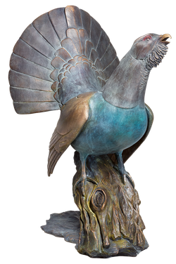 Bronzeskulptur Auerhahn