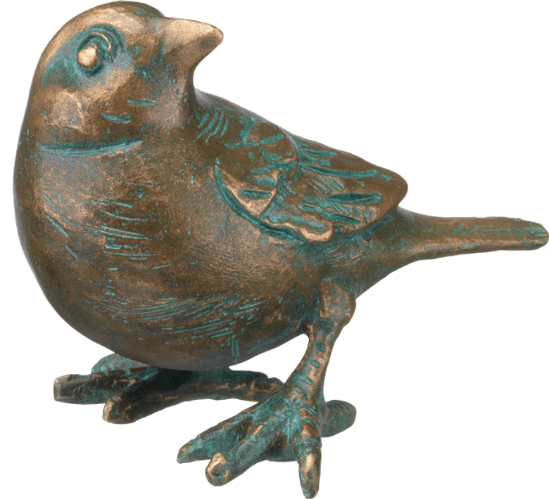 Bronzefigur Spatz, drehend von Atelier Strassacker
