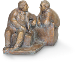 Bronzefigur Dialog von Friedhelm Zilly