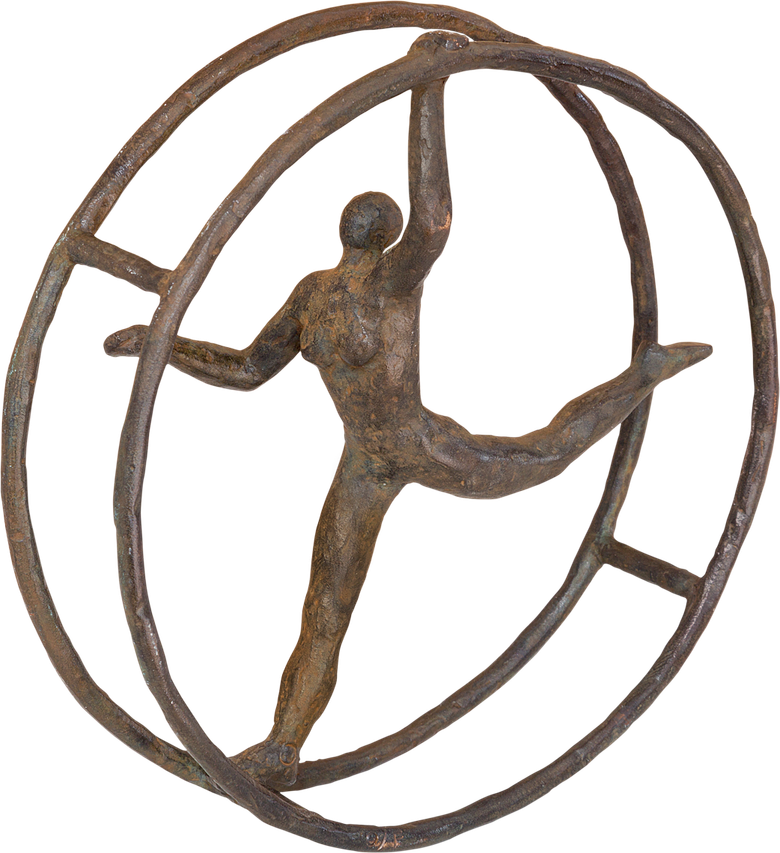 Bronzefigur Rhönrad von Hans Neuwirth